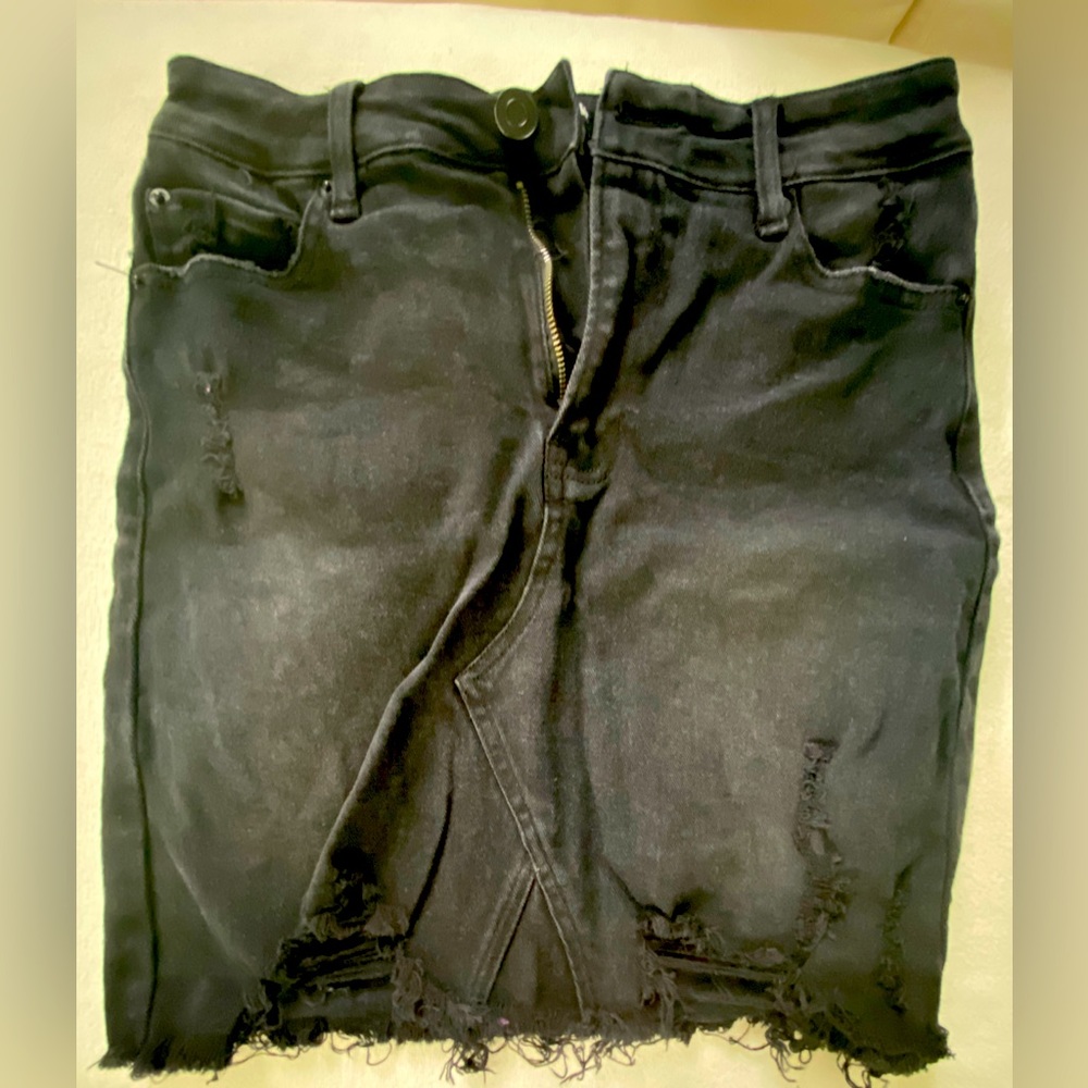 Fashion Nova Black Jean Skirt